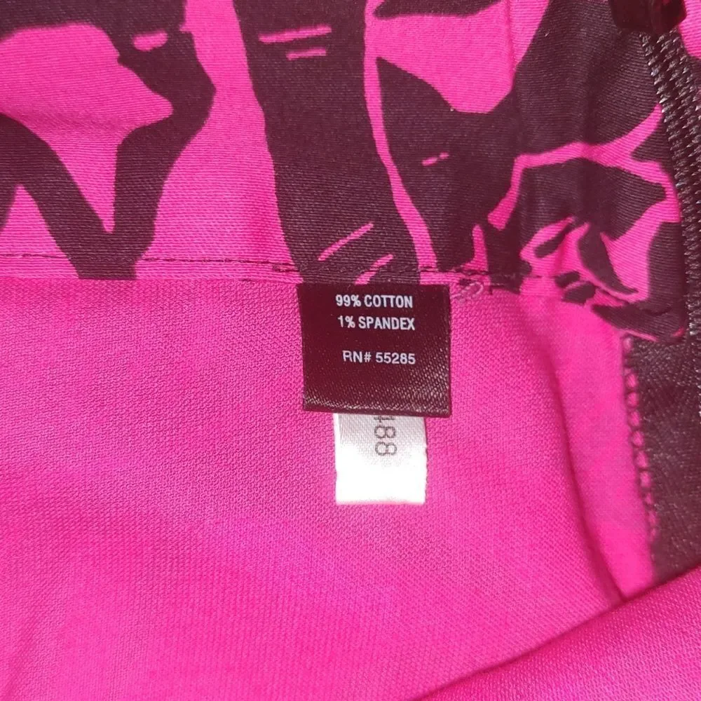Express Designs Studio black pink floral skirt with shorts Sz 4